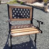 Cast iron and wood garden furniture