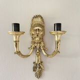 Wall lamp Mascherone Tragedia Greca in silver cast alloy