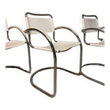 Lot of three vintage tubular armchairs from the 70's
