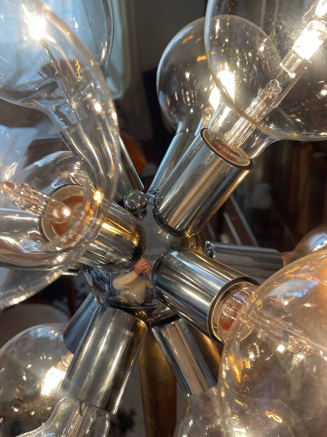 Sputnik floor lamp brass