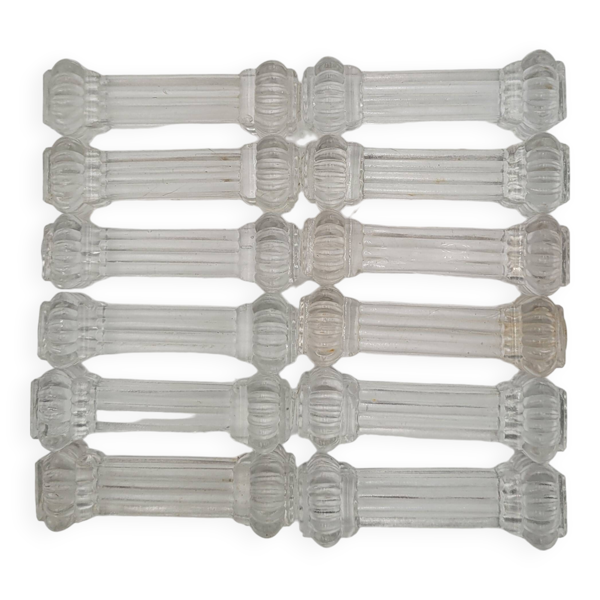 12 Antique glass knife holders