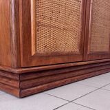 Maugrion Roche Bobois rattan wardrobe 1980