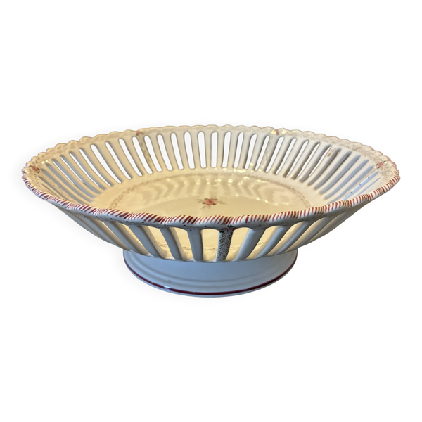 Corbeille ajourée faIence Malicorne