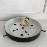 Round apricot-colored ceiling light, molded glass diamond tips ⌀ 20 cm