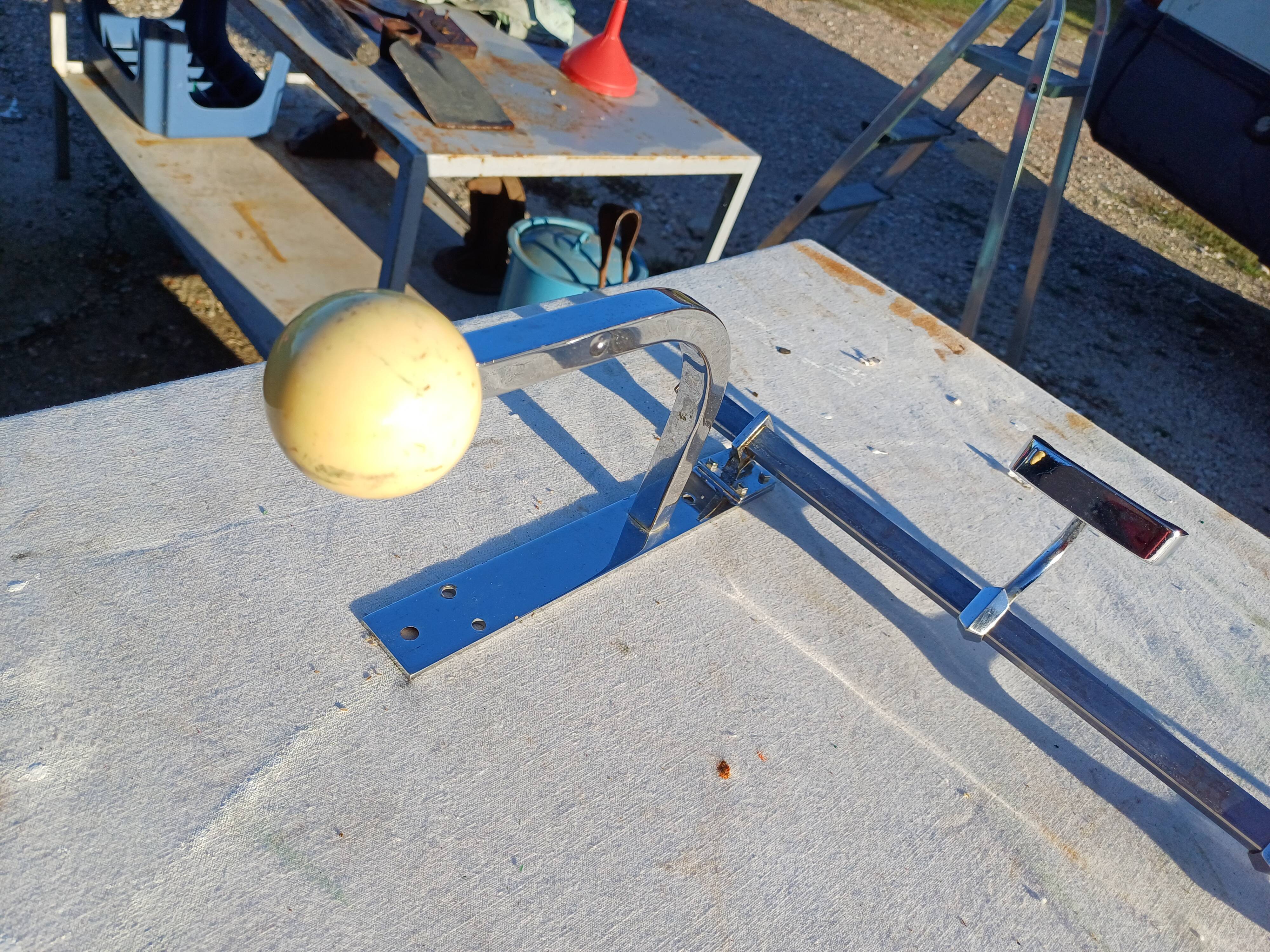 Vintage chrome coat rack and plastic balls