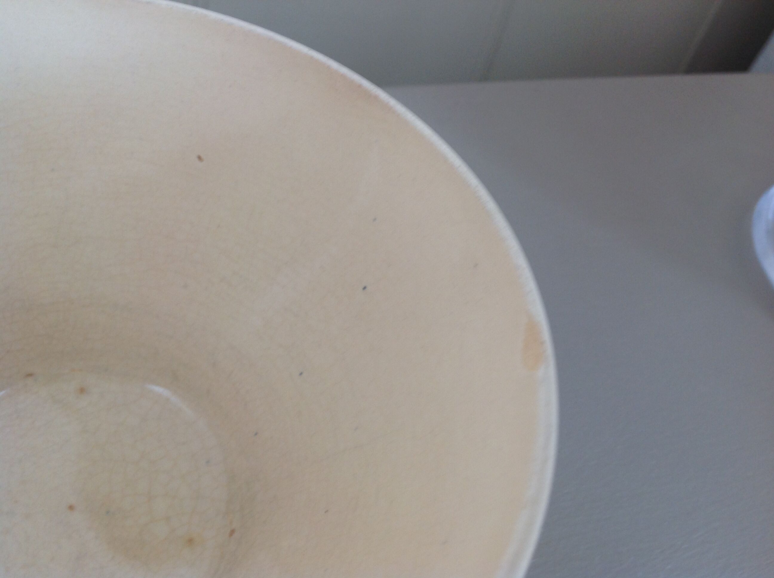 Old pea Bowl and edging Brown Sarreguemines/vintage years 50-60
