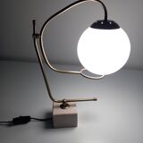 Large Vintage Table Lamp • Marble Base • Brass • 1970-1980