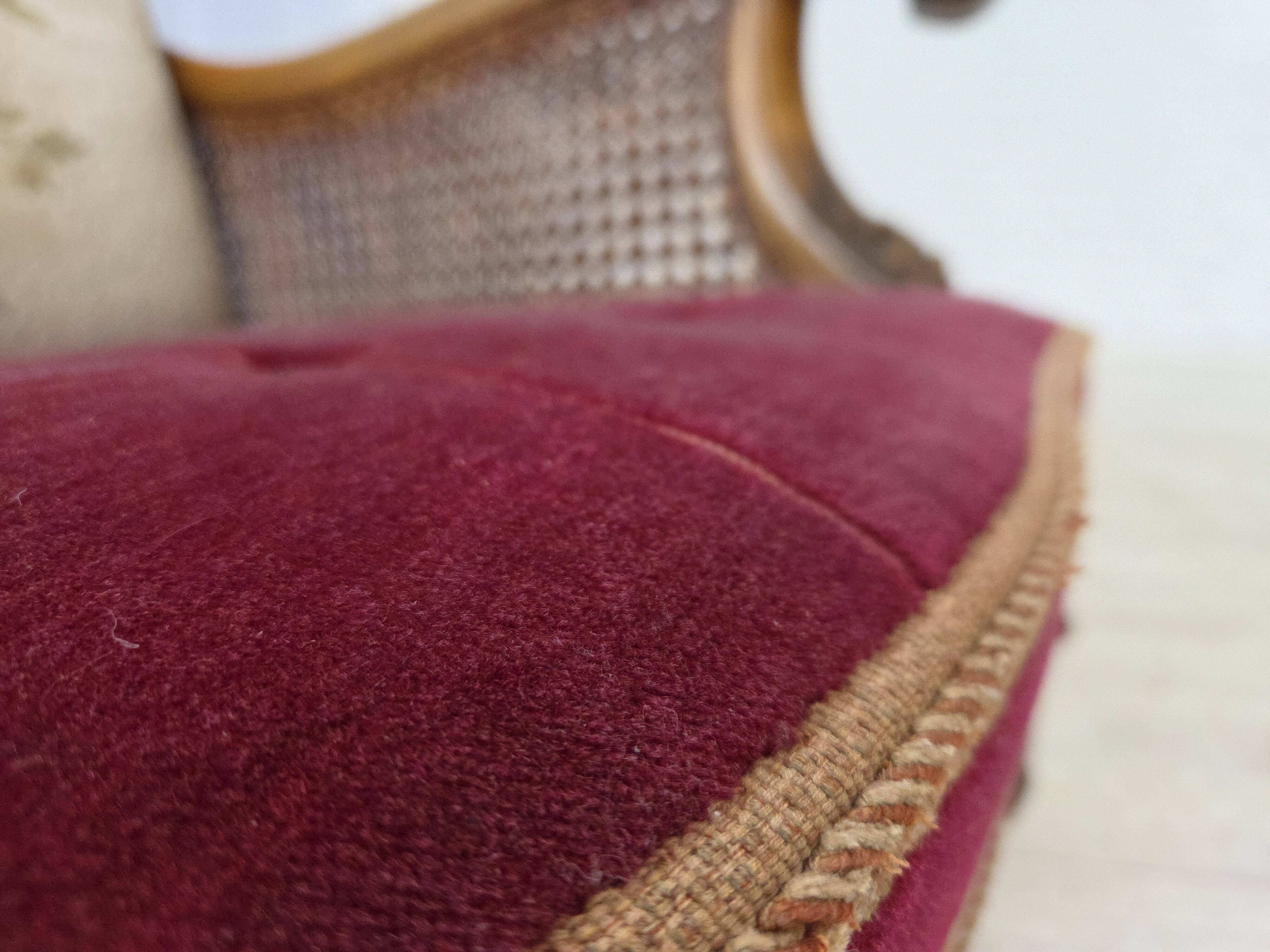 1930s, Danish armchair, furniture velour, ash wood.