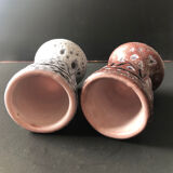 Pair of ceramic egg cups by Jean Austruy