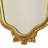 Gold Leaf Gilded Deknudt Crested Mirror Facet Hollywood Regency