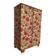 Wardrobe - wardrobe - Old - Wood - Floral Fabric - Artisanal