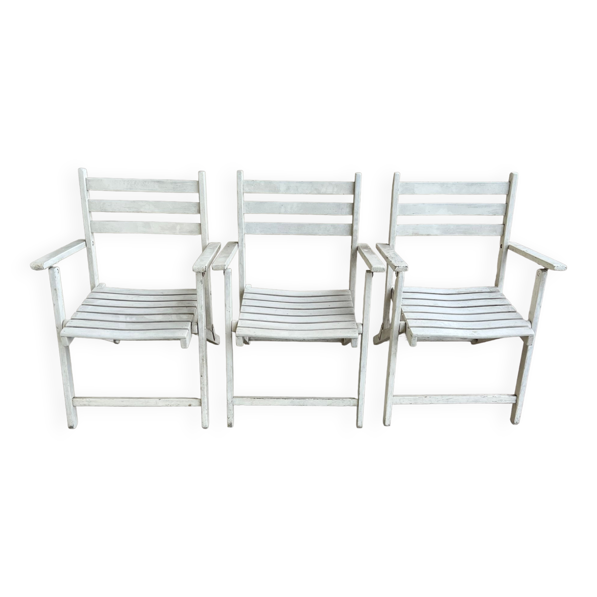 Folding wooden armchairs