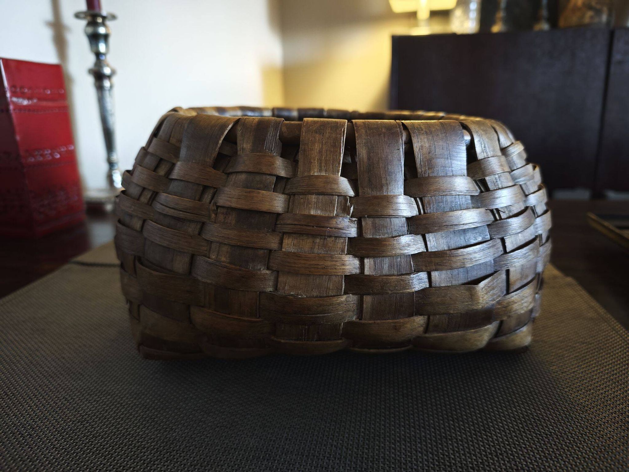 Woven wooden basket - 1930s/1940s