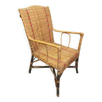 Fauteuil en rotin belle époque
