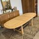 Extendable farmhouse table in solid oak