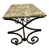 Table basse 40’s marbre et fer forgé