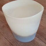 High oval vase in glass effect tie & dye natural gray beige