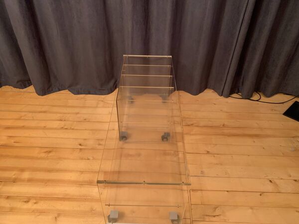 Lucite mobile table, audio, 1970s