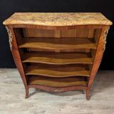 Bureau in the Louis XV style with rosewood marquetry and a marble top.