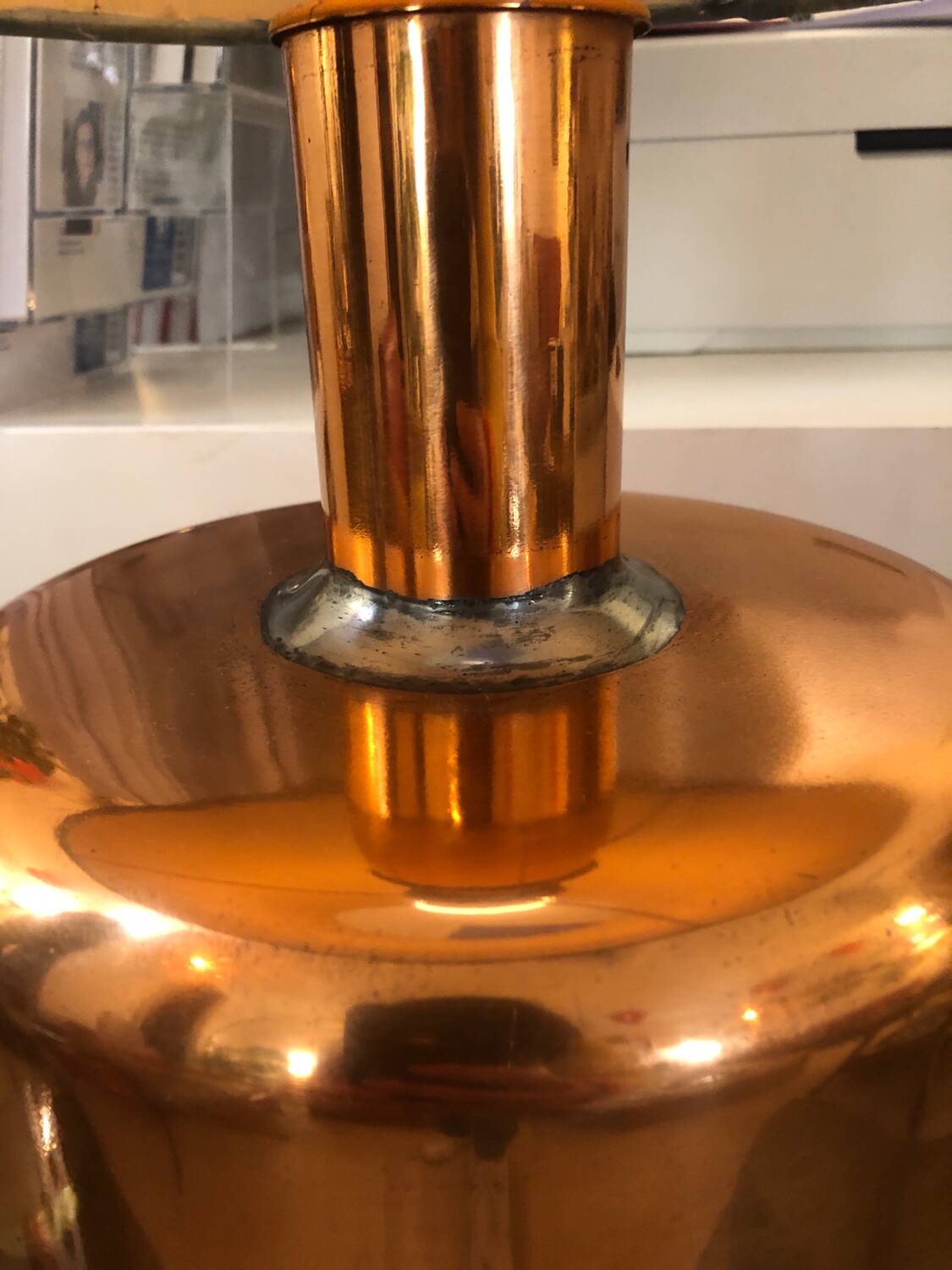 Copper and silk lamp, 1970
