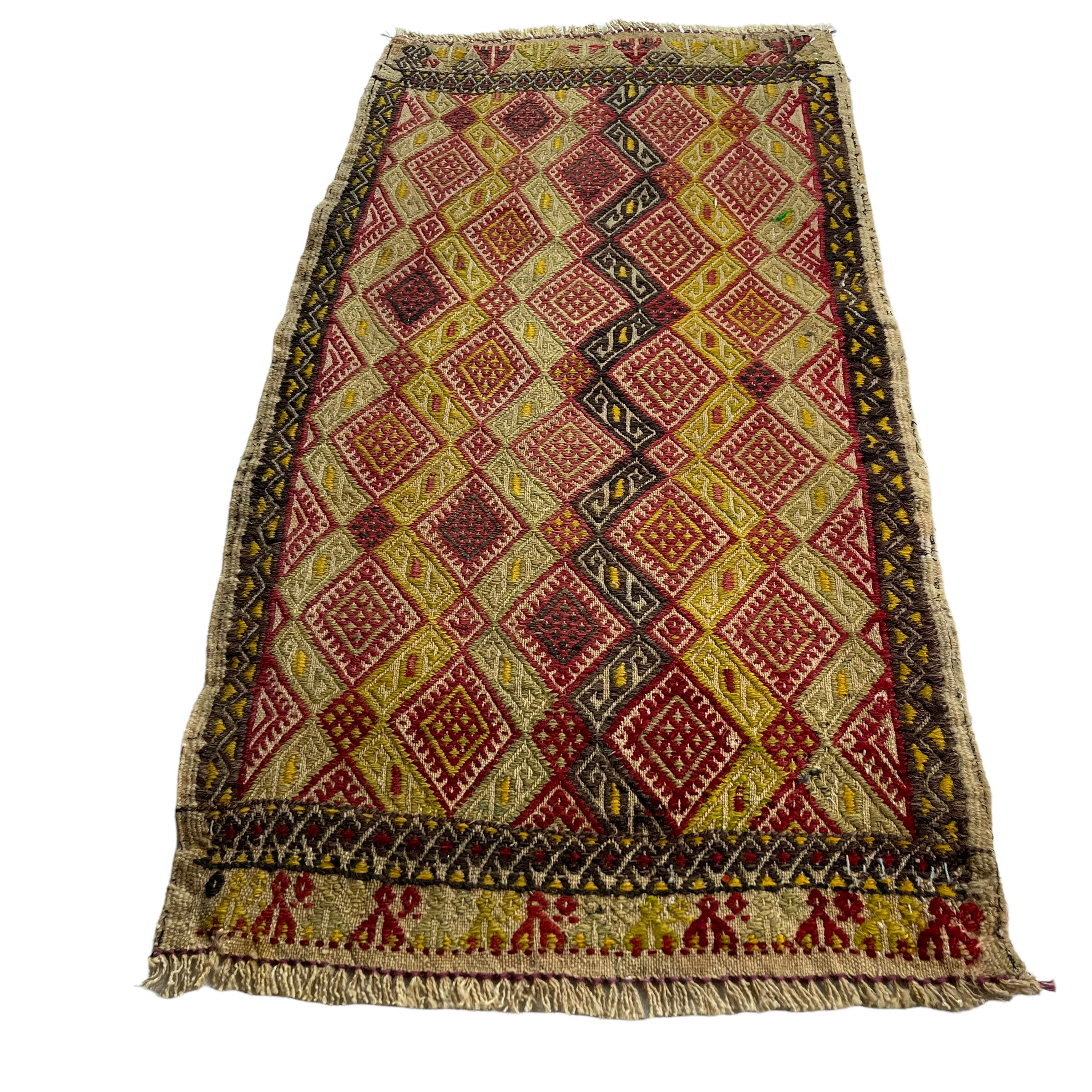 Vintage turkish kilim rug , 91 x 48 cm