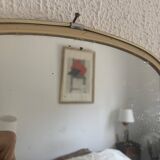 Miroir vintage 1960 rétroviseur asymétrique forme libre - 40 x 26 cm