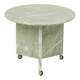 Round Marble Side Table Plant Table on Wheels 1970s