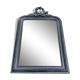 Old mirror Louis Philippe anthracite gray with pricked ice.