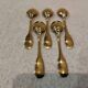5 gilt metal mocha spoons by Christofle silversmiths, Cluny pattern, 10cm