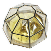 Plafonnier en fer et verre clair par Limburg, Allemagne, années 1960