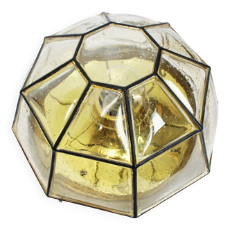 Ceiling lights in iron and clear glass by Limburg, Germany, 1960s.