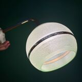 Applique globe vintage en verre granité vert et or