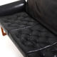 Danish Teak and Black Leather Sofa c.1960