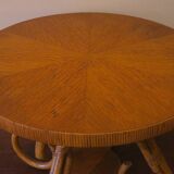 Table basse circulaire en bambou, années 1960