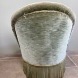Fauteuil crapaud en velours vert