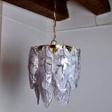 Mazzega chandelier in Murano lila glass, Italy, 1970