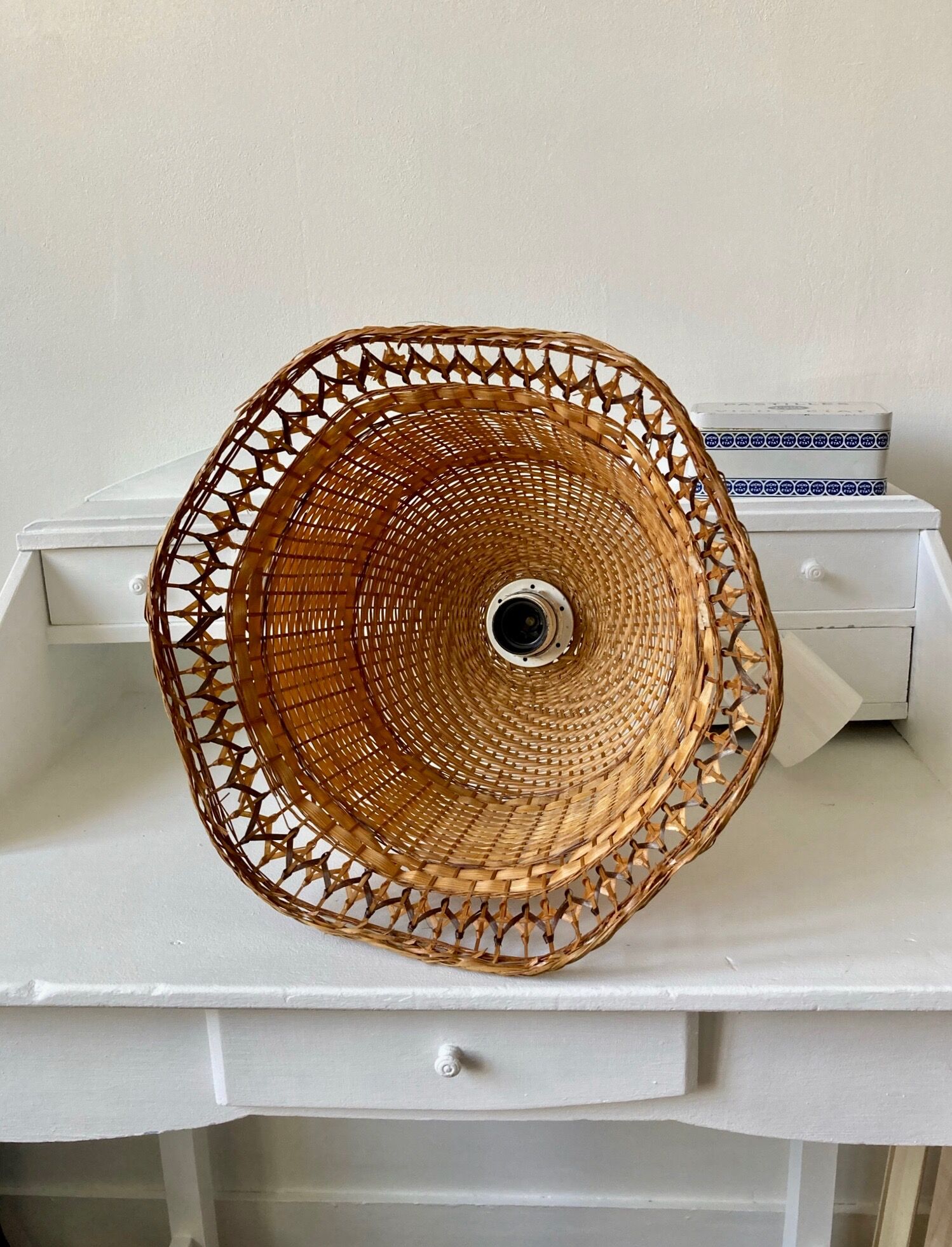 Vintage wicker pendant lamp