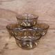 Set of 4 smoked bowls with Arcoroc wheat ear decoration