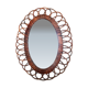 Oval rattan mirror 50 cm circa 1960