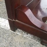 Console in mahogany veneer and marble