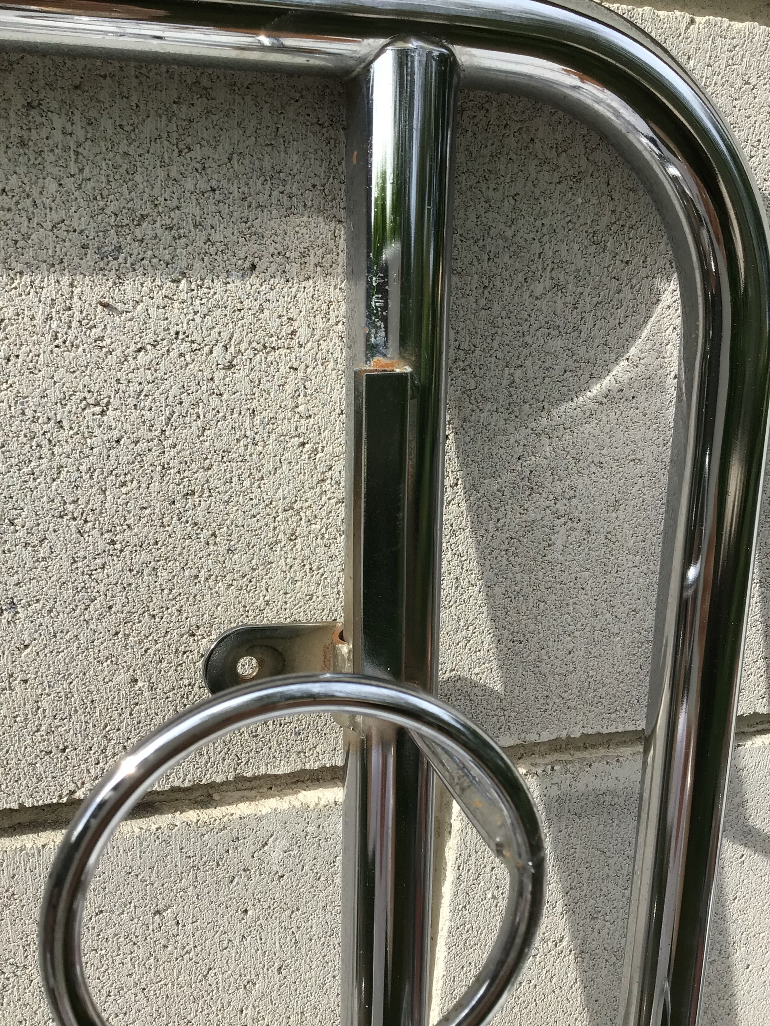 Chrome tubular cloakroom coat rack