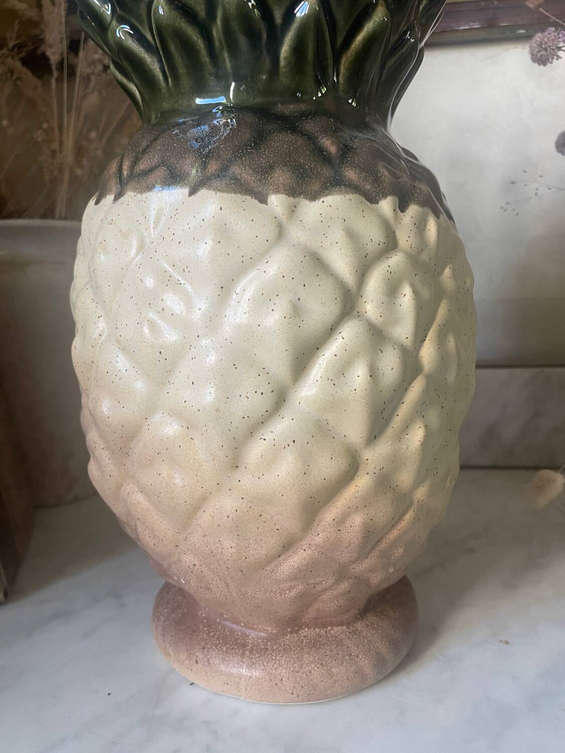 Pair of Rhoda stoneware pineapple vases
