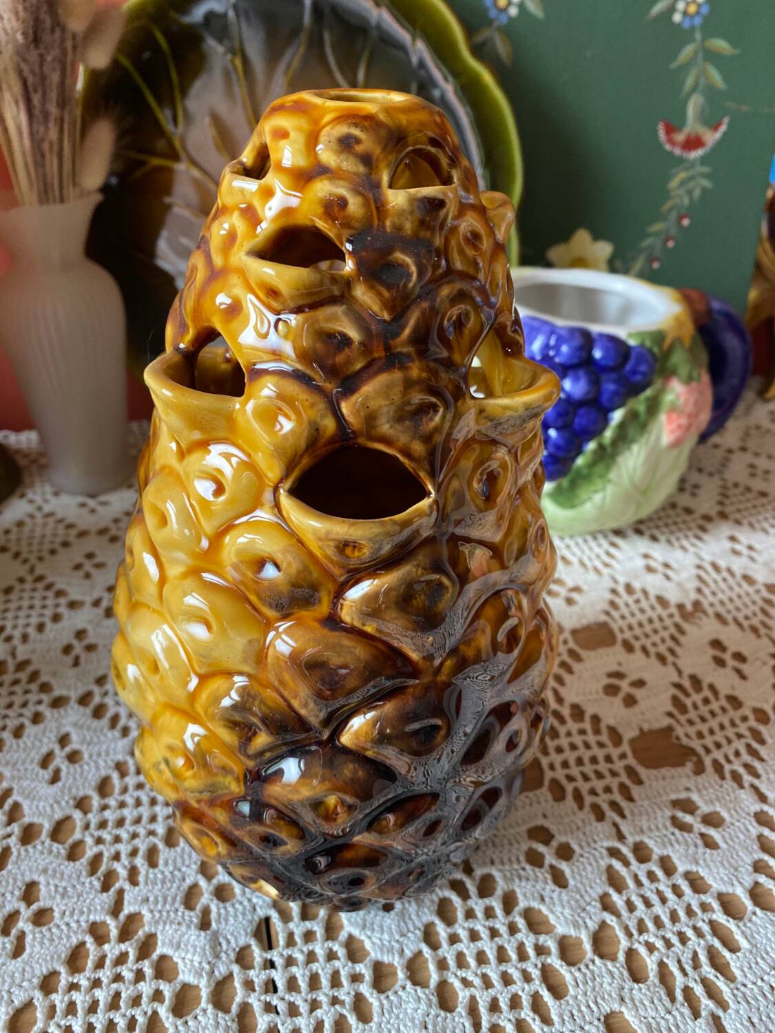 Pineapple slip vase