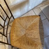 Table and four chairs wrought iron and wood