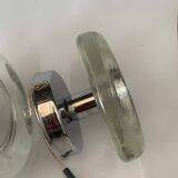 Pair of Mid-Century Wall Sconces in Glass and Chrome