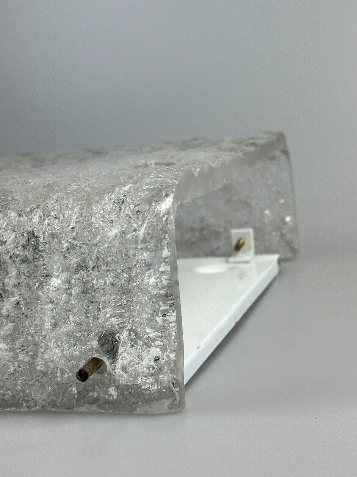 60s 70s ice glass flush mount ceiling lamp by Kaiser Leuchten Germany