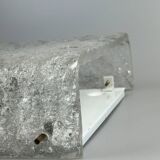 60s 70s ice glass flush mount ceiling lamp by Kaiser Leuchten Germany