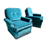Pair of velvet club chairs