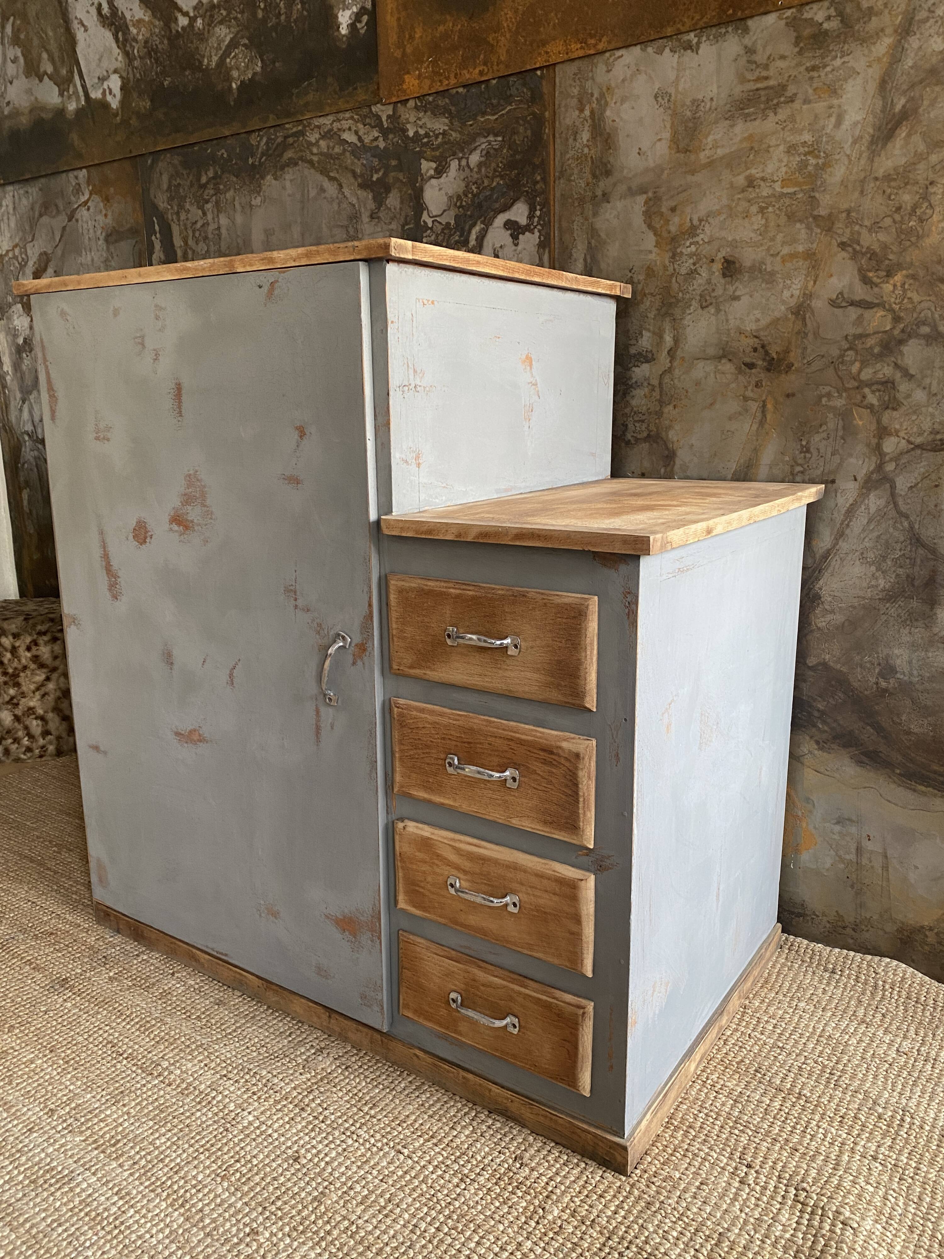 Asymmetrical chest of drawers