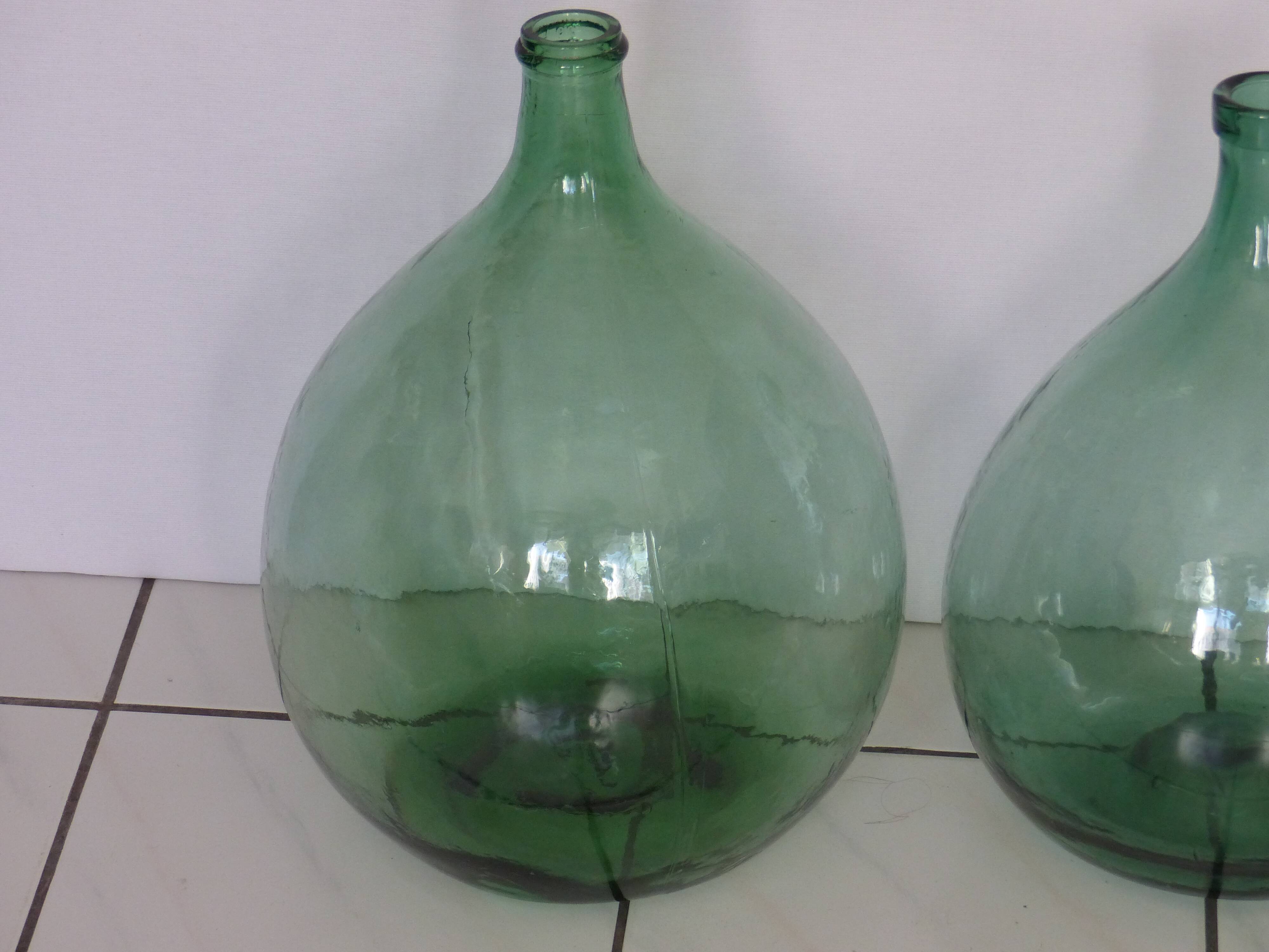 Set of 3 old Vintage 20 demijohn L-15L - 10L